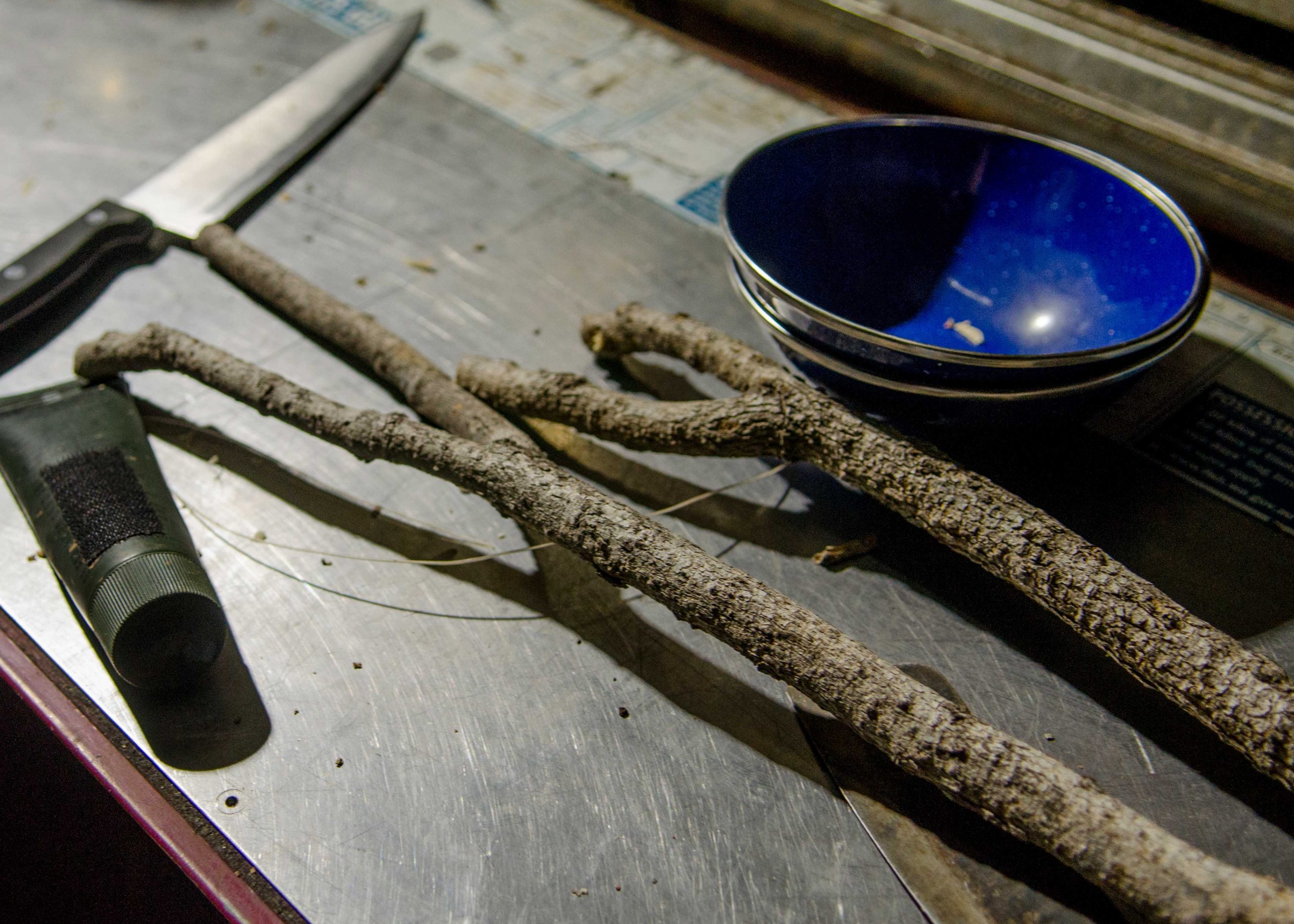 Making bushcraft spit