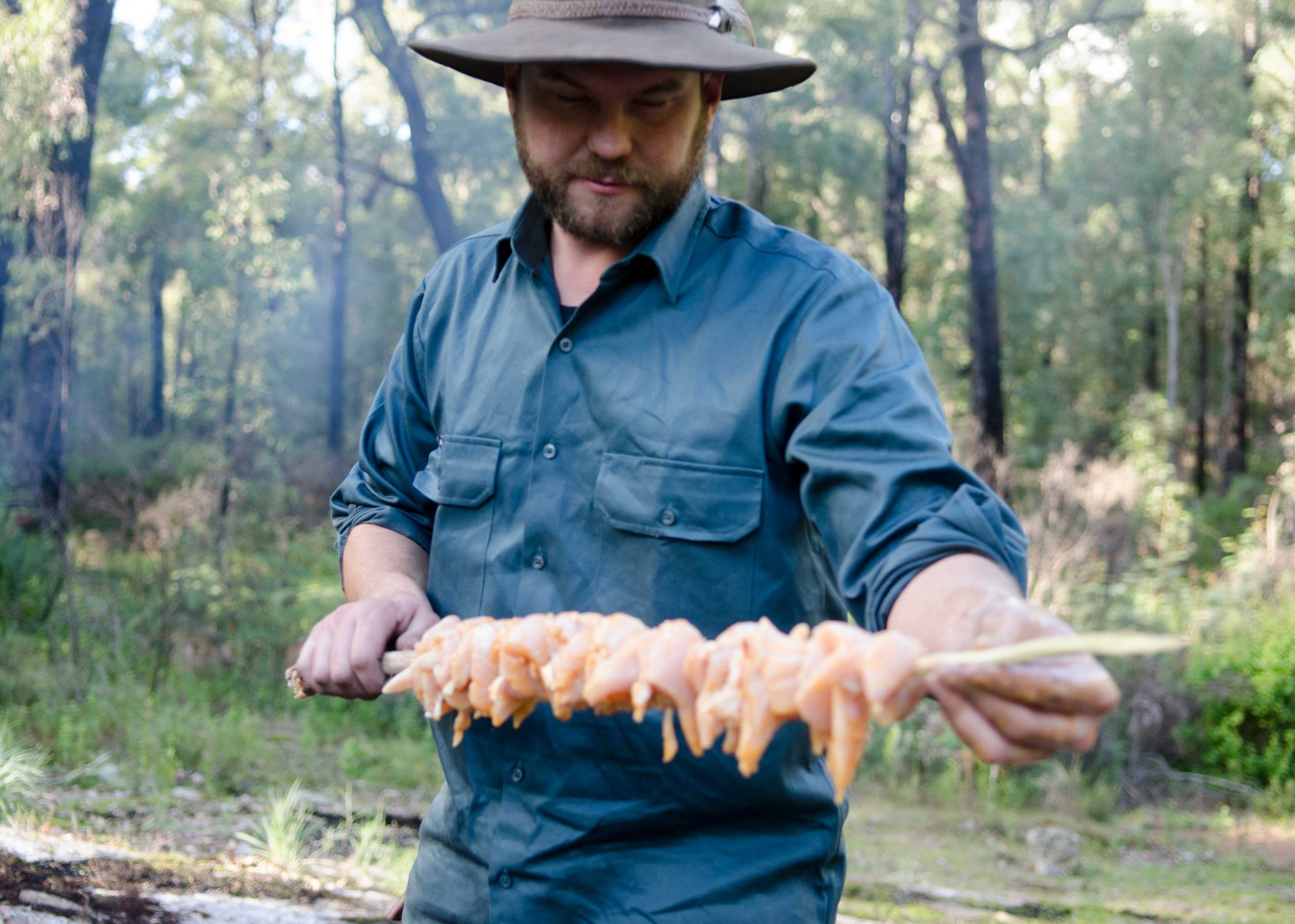 Harry cooking sticky chicken